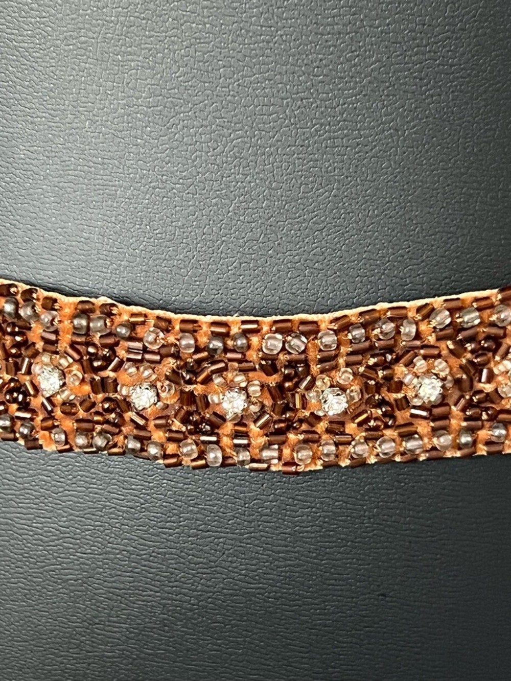 J. Crew Copper Beaded Accent Waist Ribbon Belt - Picture 3 of 3